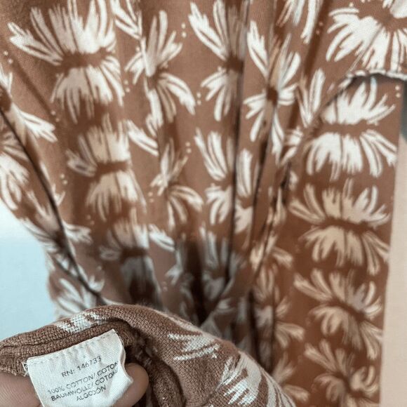 Mirth Brown Printed Short Sleeve Wrap Dress Women's Size Small/Medium - Picture 6 of 6